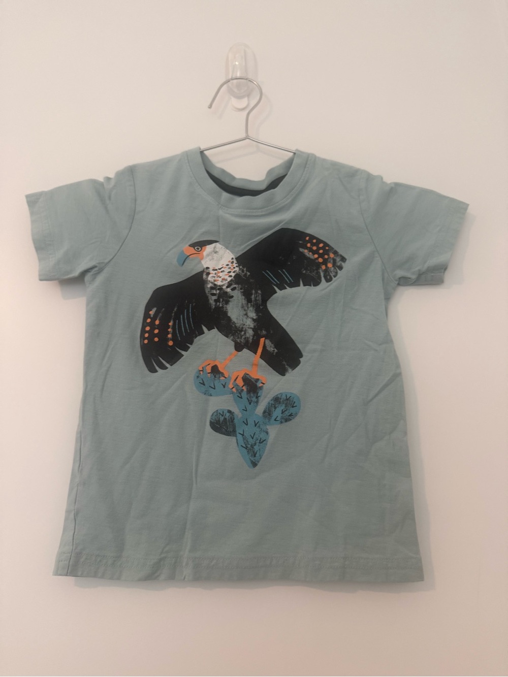 Light Blue Kids Short Sleeve Tee with Bird Graphic